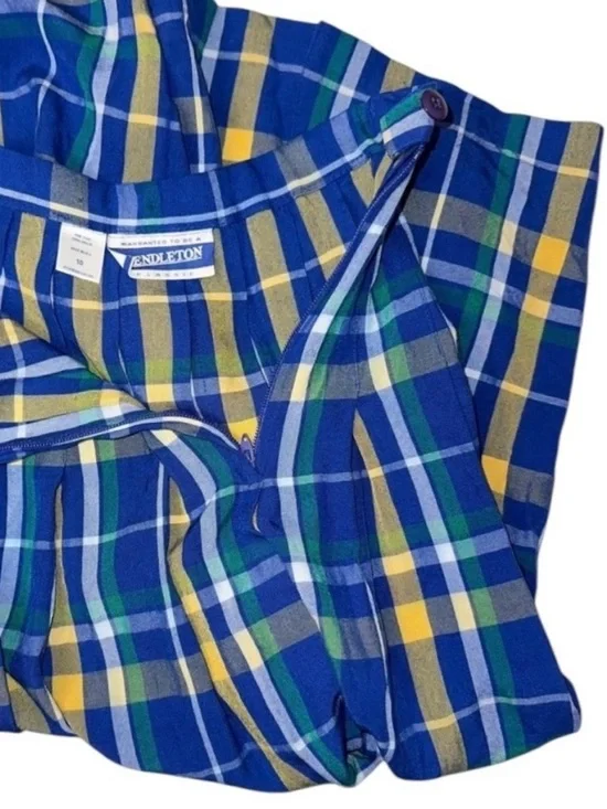 Vintage Pendleton Skirt Blue Tartan Plaid Pleated Academia Midi Sz 10 USA - Picture 4 of 5